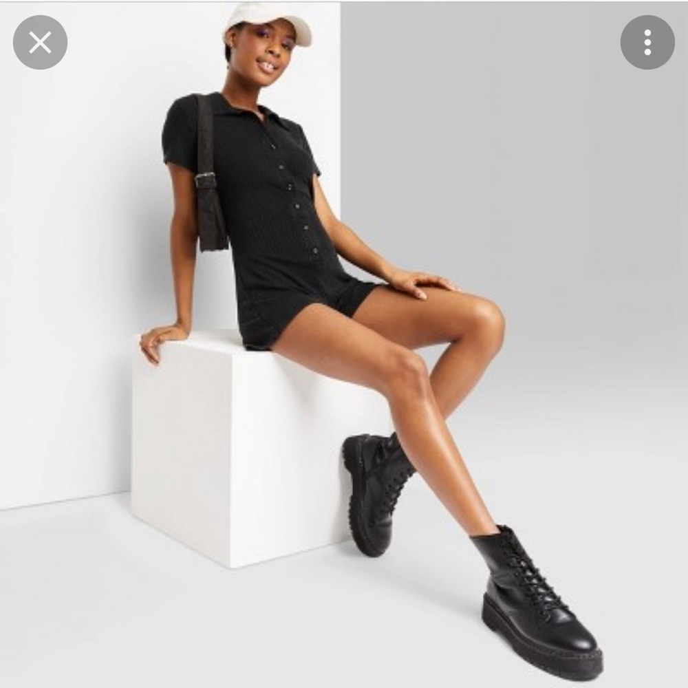 Wild Fable button up short sleeve romper